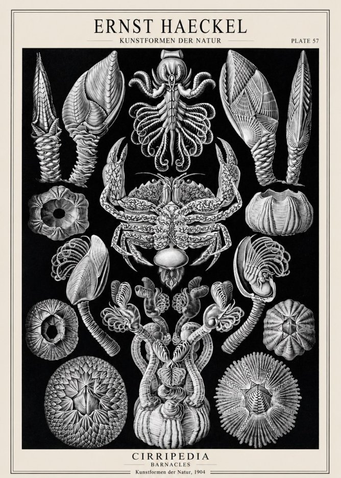 Ernst Haeckel Cirripedia Barnacles No1 - Plakat