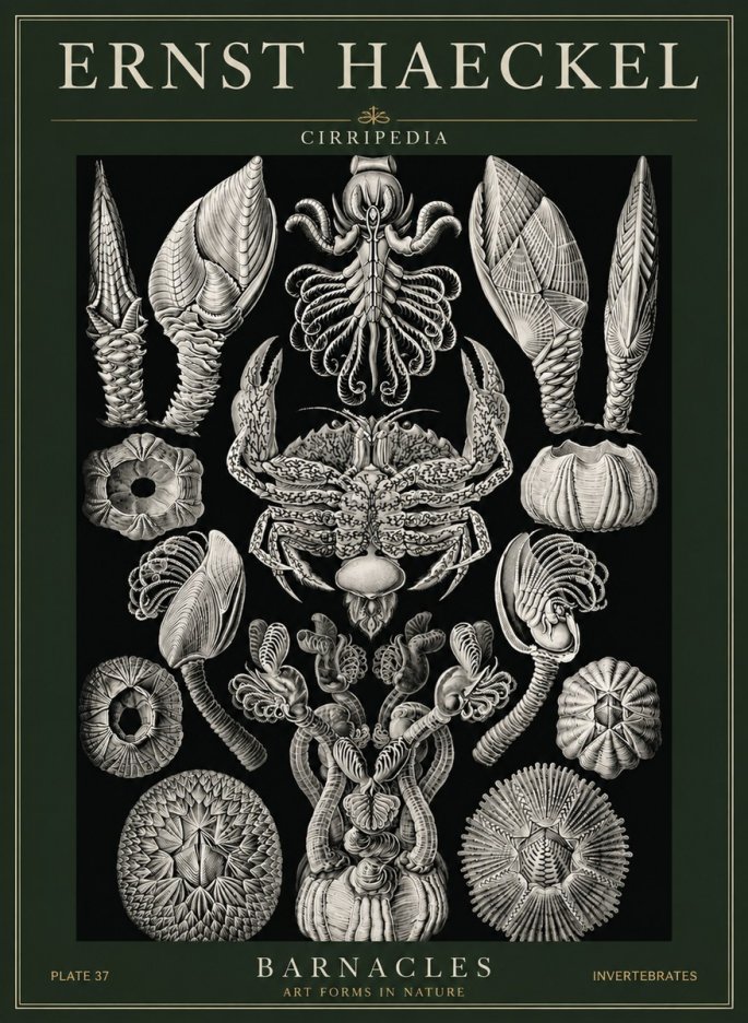 Ernst Haeckel Cirripedia Barnacles No6 - Plakat