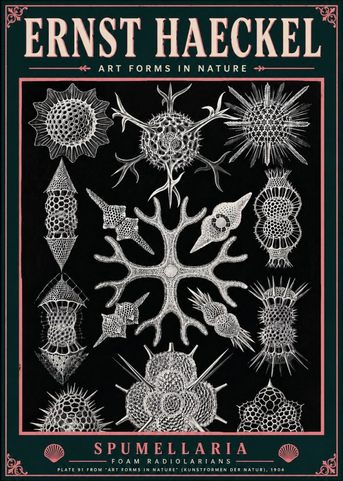 Ernst Haeckel Spumellaria No6 - Plakat