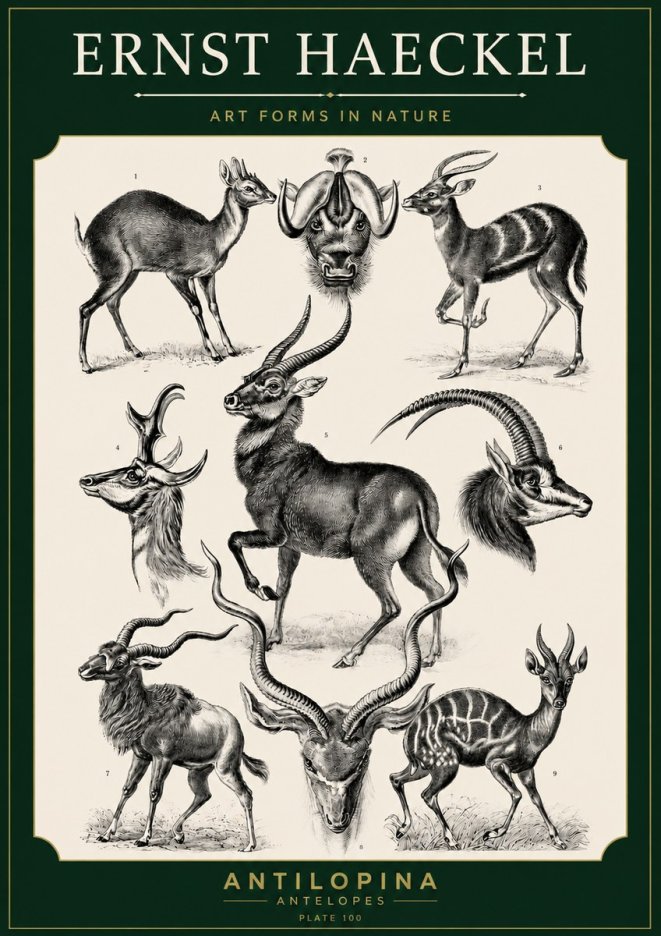 Ernst Haeckel Antelopes No5 - Plakat