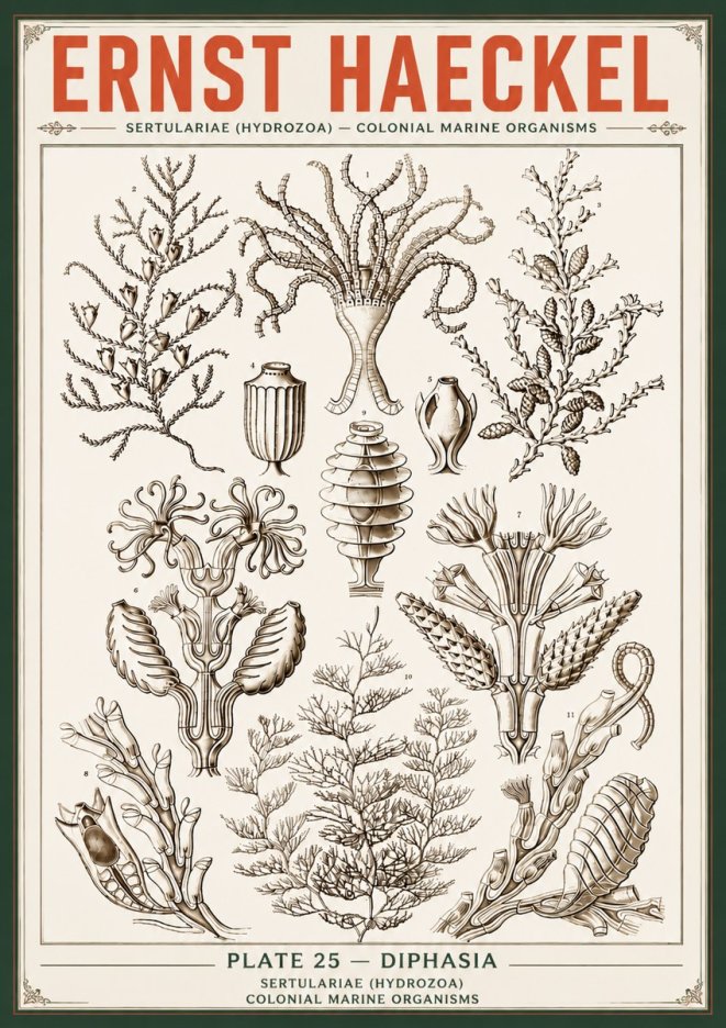 Ernst Haeckel Sertulariidae No6 - Plakat