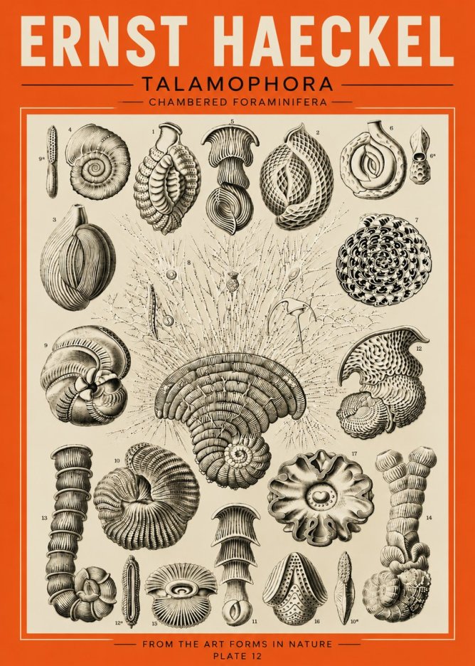 Ernst Haeckel Thalamophora – Foraminifera Plate 12 No5 - Plakat