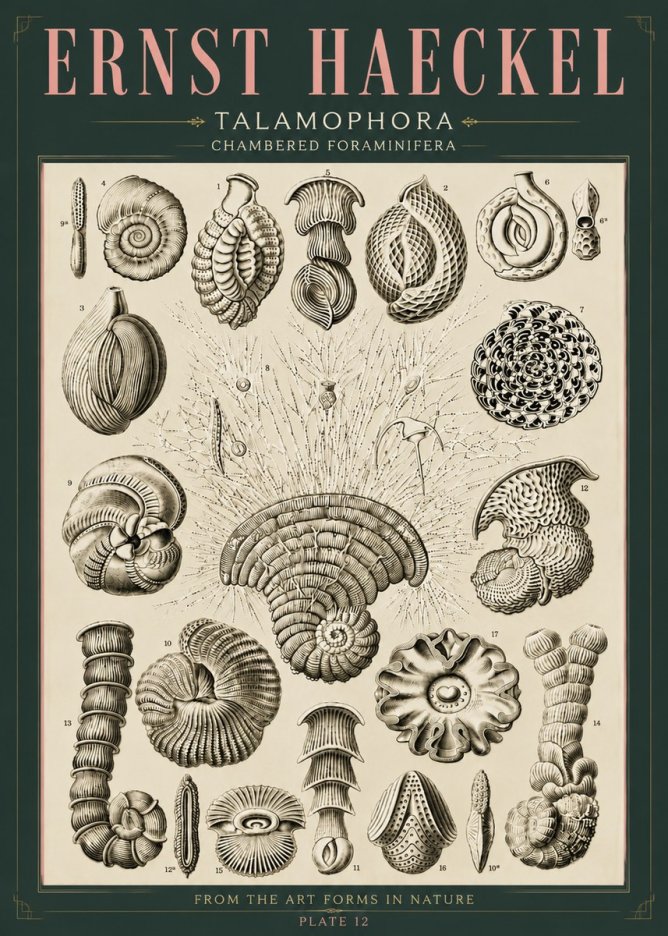 Ernst Haeckel Thalamophora – Foraminifera Plate 12 No6 - Plakat