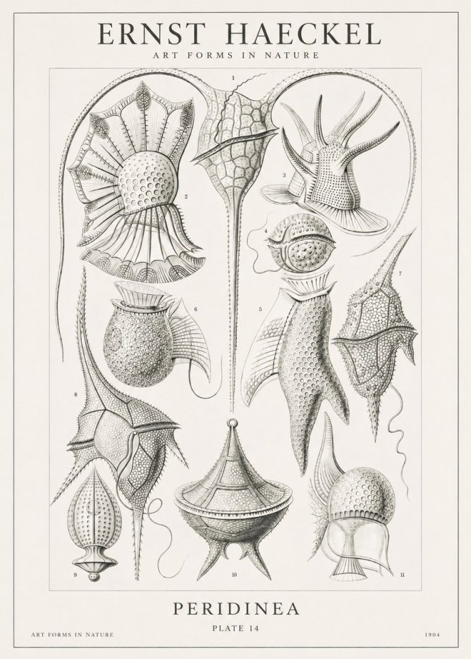 Ernst Haeckel Peridinea No1 - Plakat
