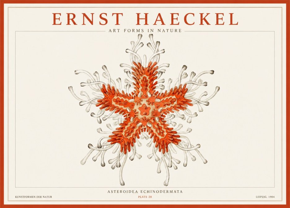 Ernst Haeckel Asteroidea Echinodermata Plate 28 No1 - Plakat