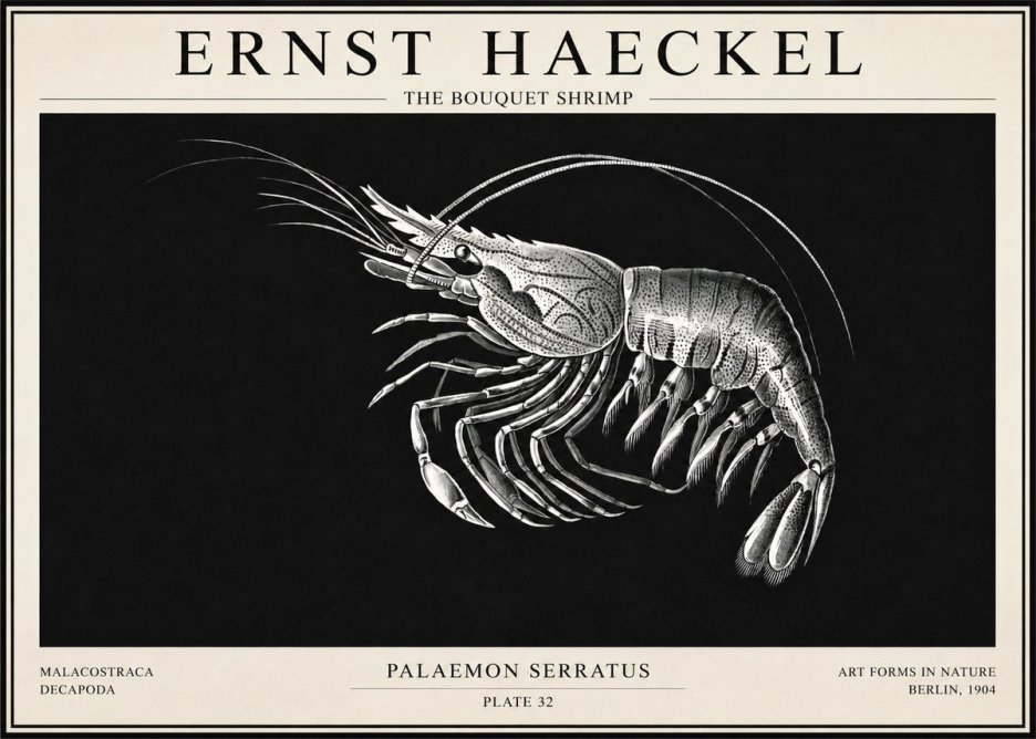 Ernst Haeckel Pandalus Borealis No6 - Plakat