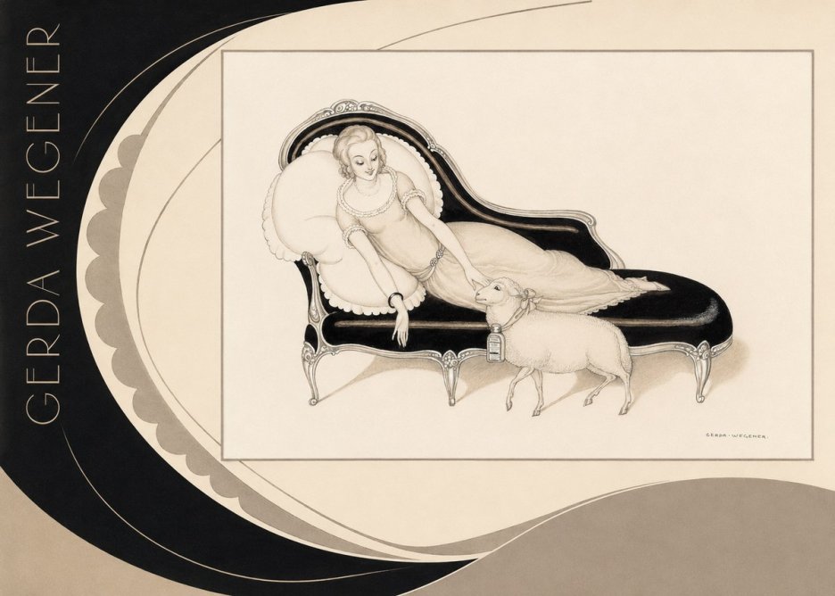 Gerda Wegener Lady with Lamb No6 - Plakat
