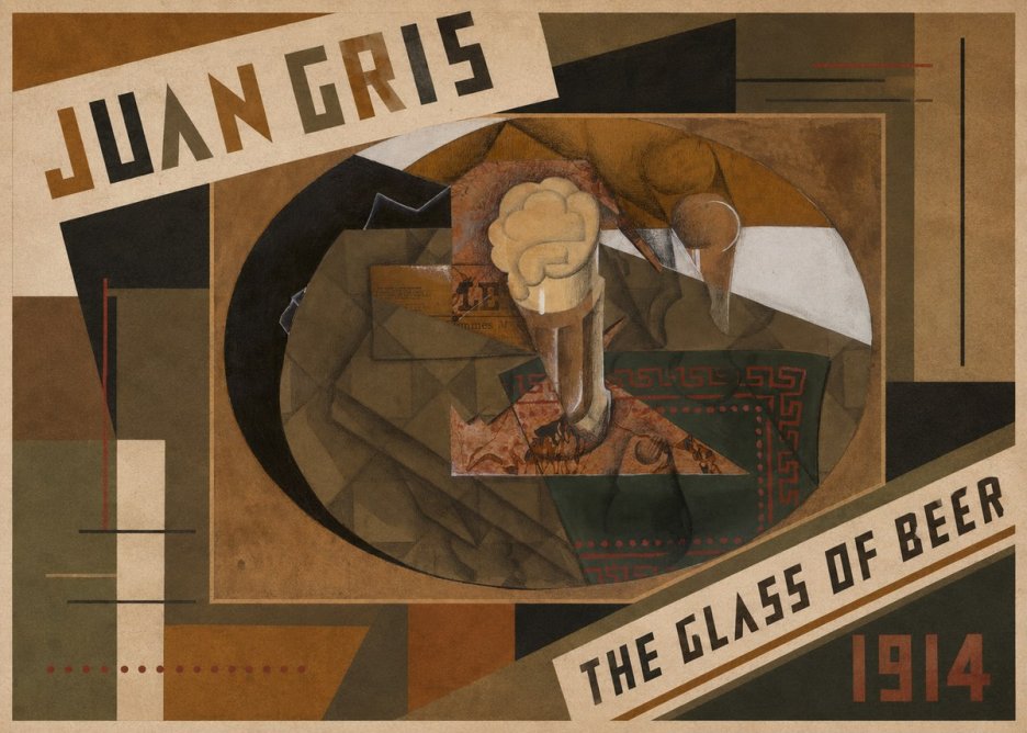 Juan Gris The Glass of Beer No2 - Plakat