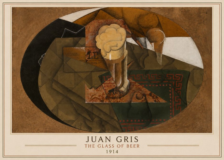 Juan Gris The Glass of Beer No4 - Plakat