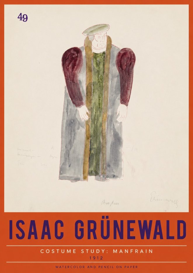 Isaac Grünewald Costume Study: Manfrain No2 - Plakat