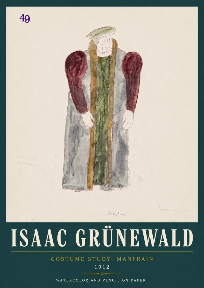 Isaac Grünewald Costume Study: Manfrain No4 - Plakat