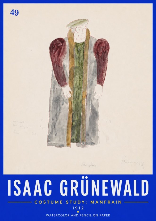 Isaac Grünewald Costume Study: Manfrain No6 - Plakat