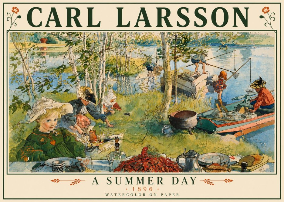 Carl Larsson A Summer Day No6 - Plakat
