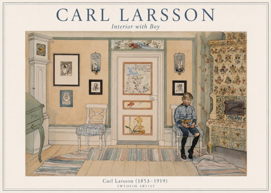 Carl Larsson Interior with Boy No1 - Plakat