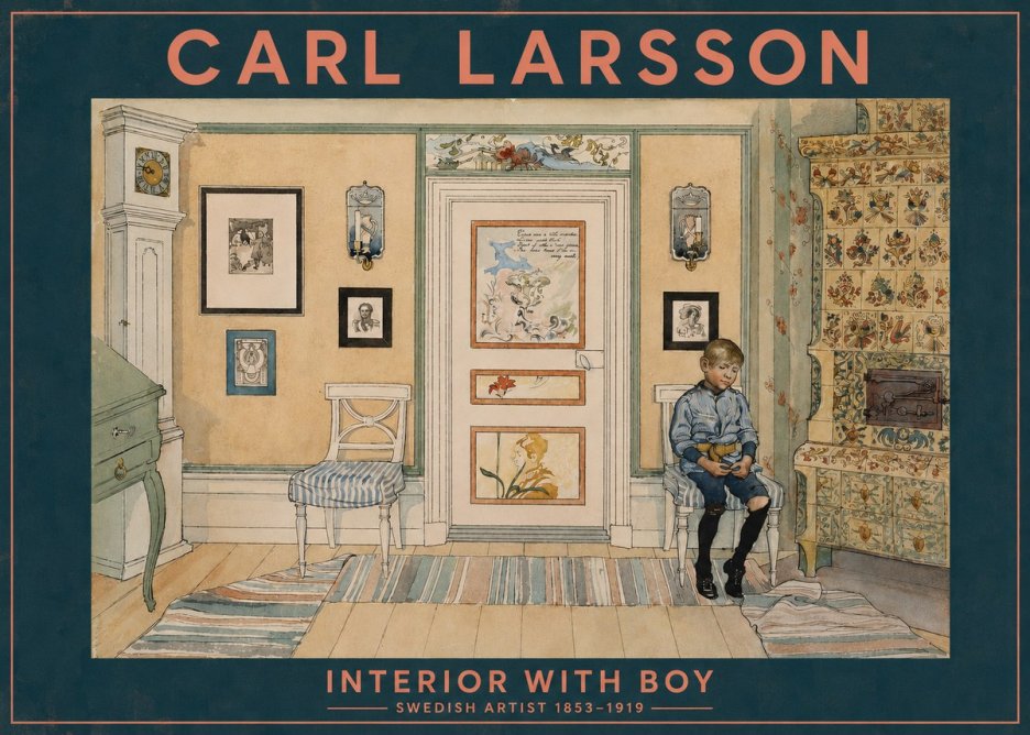 Carl Larsson Interior with Boy No2 - Plakat