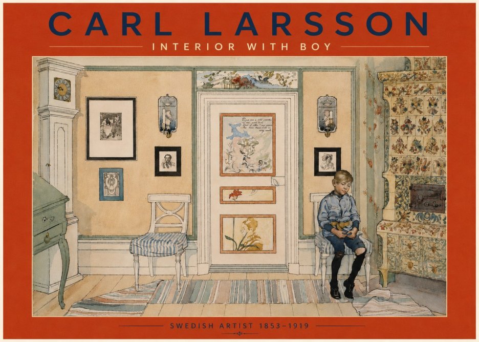 Carl Larsson Interior with Boy No4 - Plakat