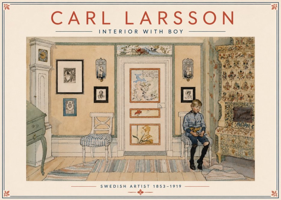 Carl Larsson Interior with Boy No5 - Plakat
