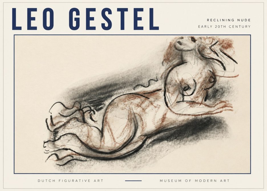 Leo Gestel Reclining Nude No3 - Plakat