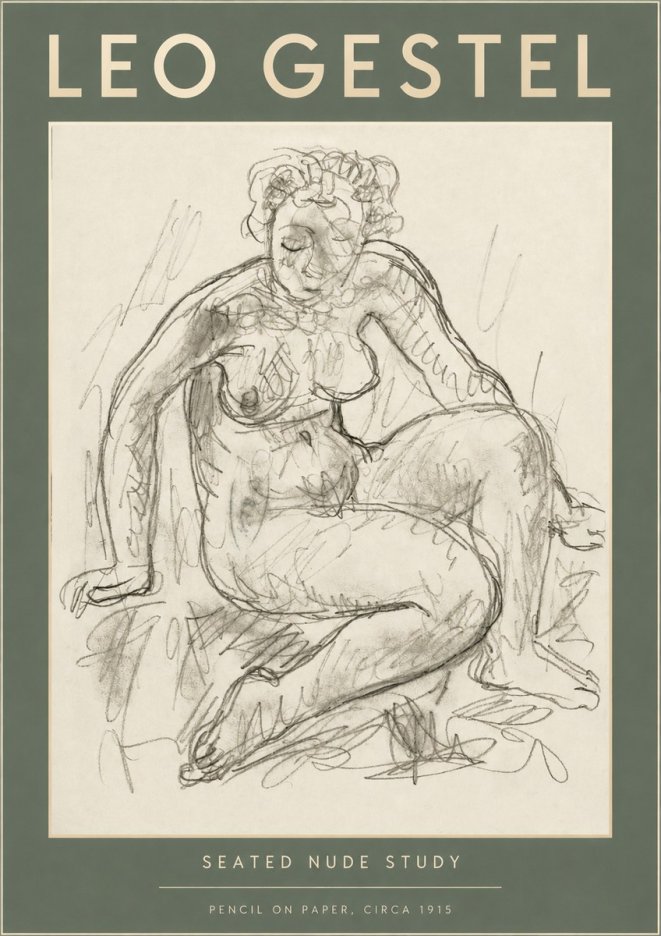 Leo Gestel Seated Nude Study No2 - Plakat