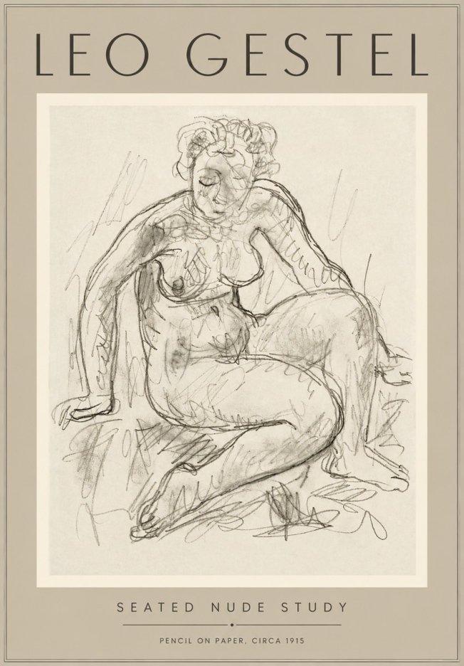 Leo Gestel Seated Nude Study No5 - Plakat