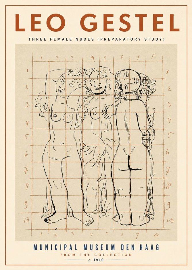 Leo Gestel Three Female Nudes No2 - Plakat
