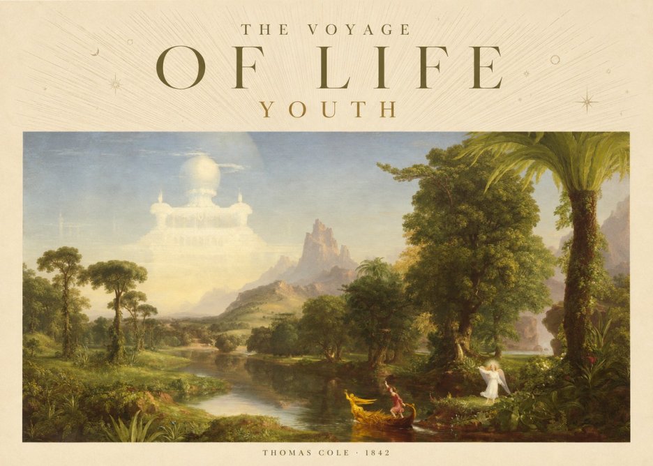 Thomas Cole The Voyage of Life: Youth I No5 - Plakat
