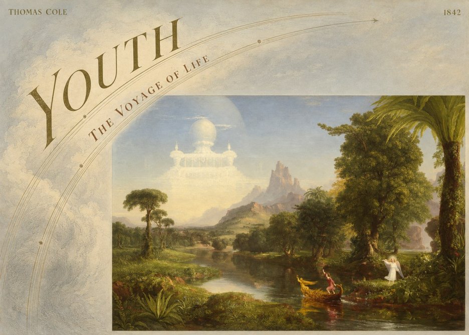 Thomas Cole The Voyage of Life: Youth I No6 - Plakat