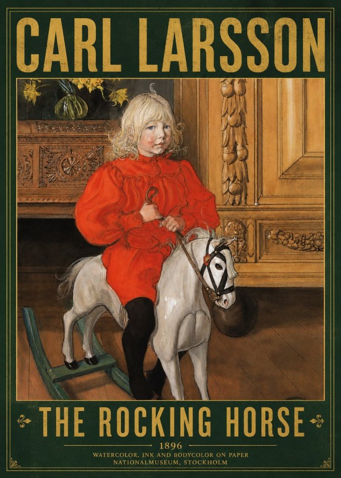 Carl Larsson The Rocking Horse No4 - Plakat