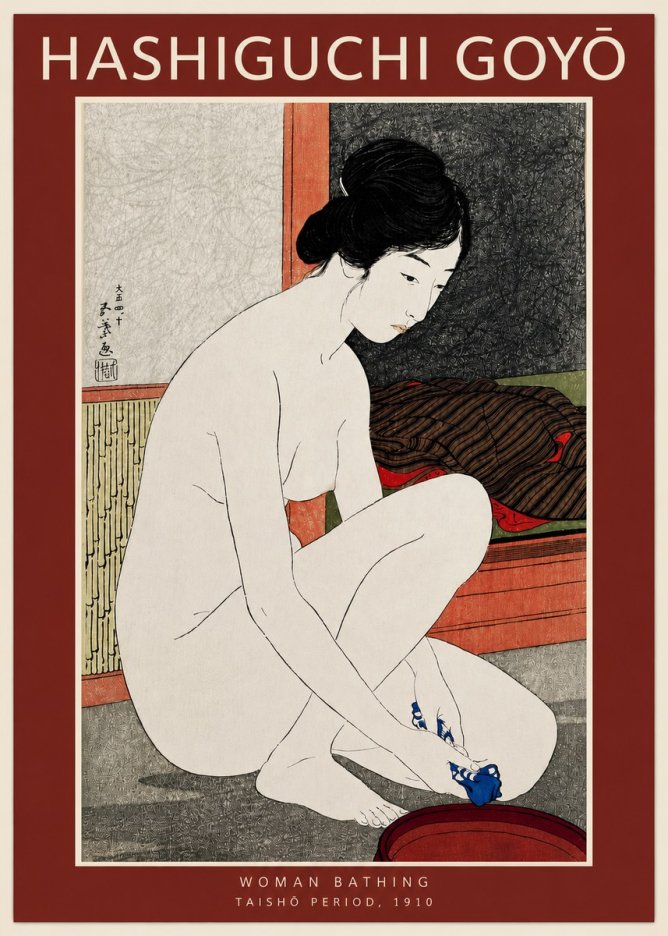 Hashiguchi Goyō Woman Bathing No3 - Plakat