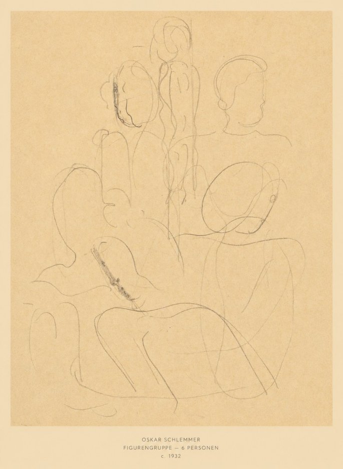 Oskar Schlemmer Figurengruppe - 6 Personen No6 - Plakat