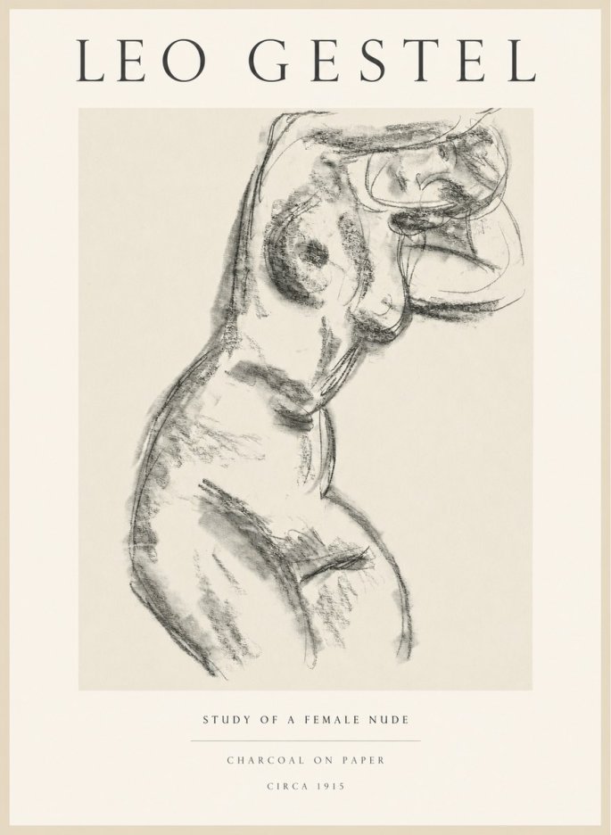 Leo Gestel Study of a Female Nude No1 - Plakat