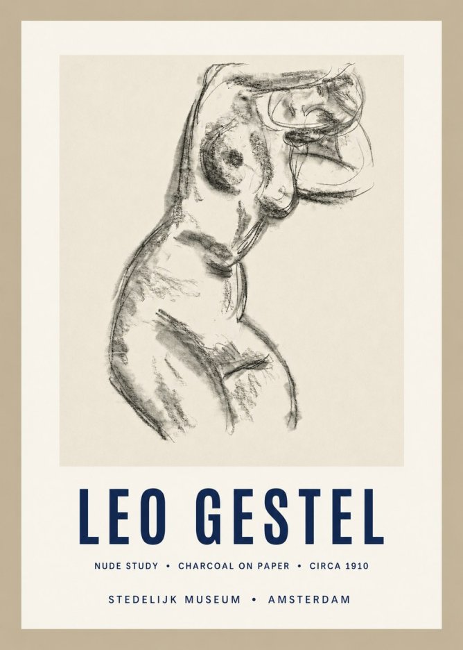 Leo Gestel Study of a Female Nude No3 - Plakat