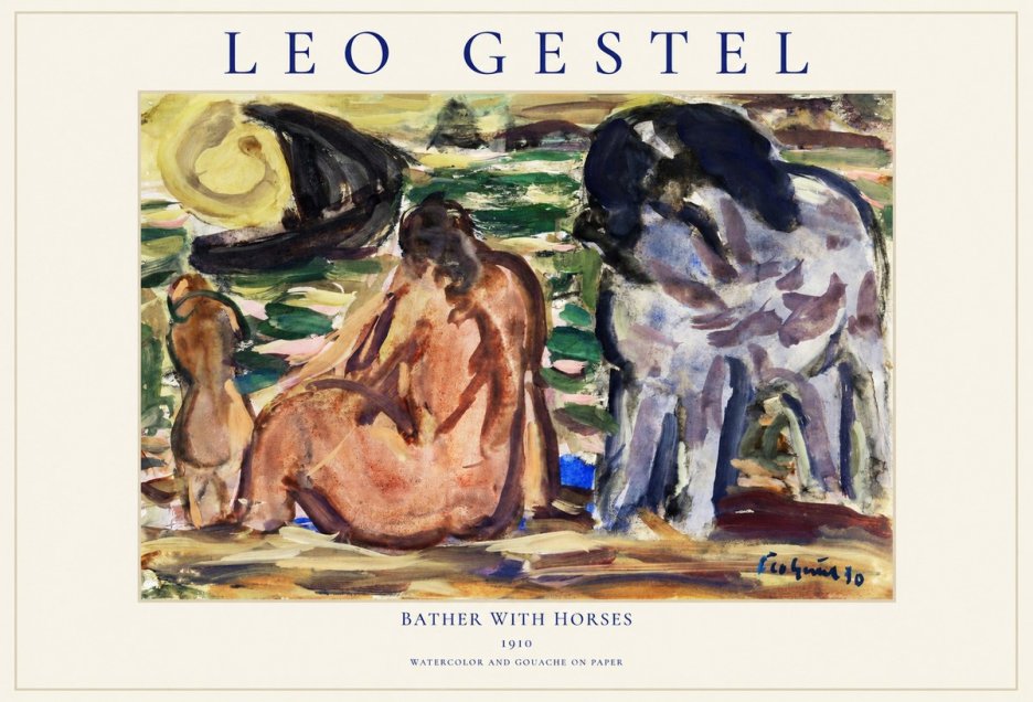 Leo Gestel Bather with Horses No1 - Plakat
