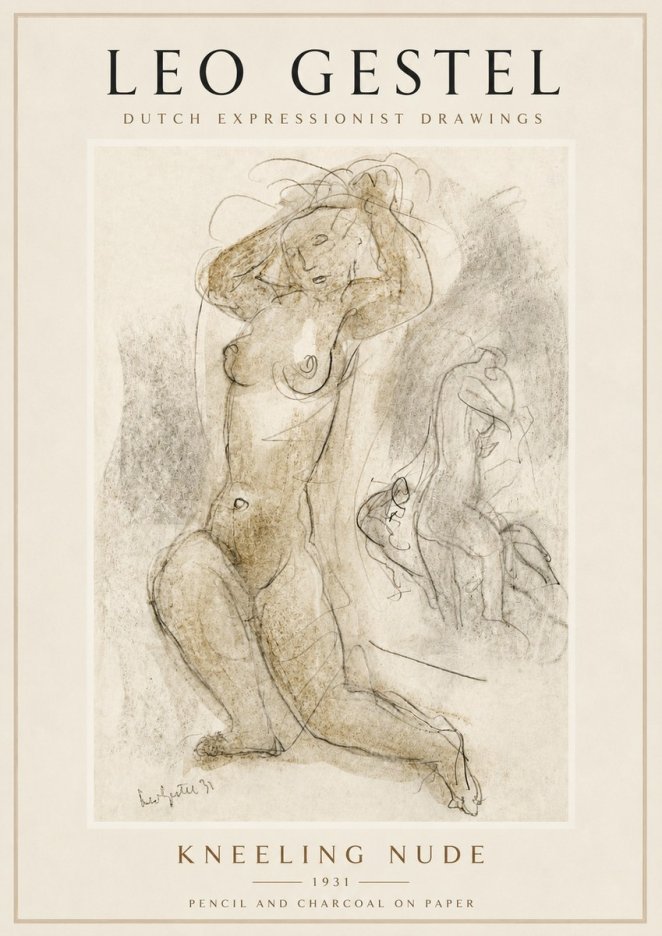 Leo Gestel Kneeling Nude No6 - Plakat