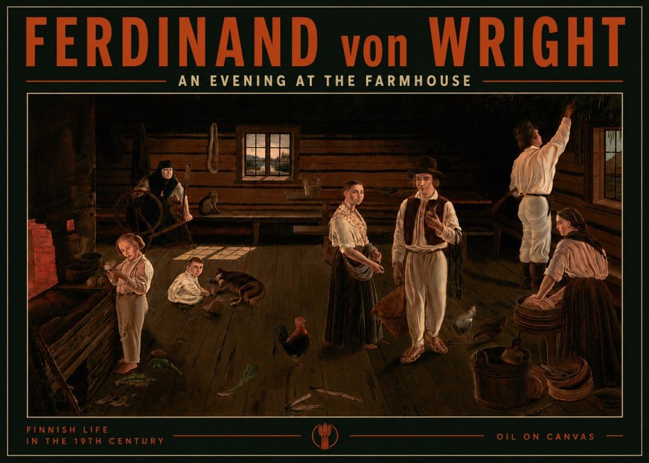 Ferdinand von Wright An Evening at the Farmhouse No5 - Plakat