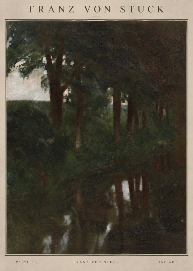 Franz von Stuck Woodland Reflections No2 - Plakat