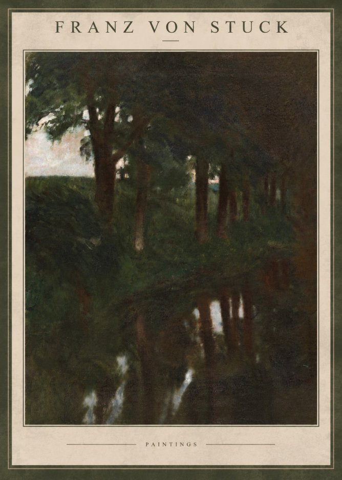 Franz von Stuck Woodland Reflections No4 - Plakat