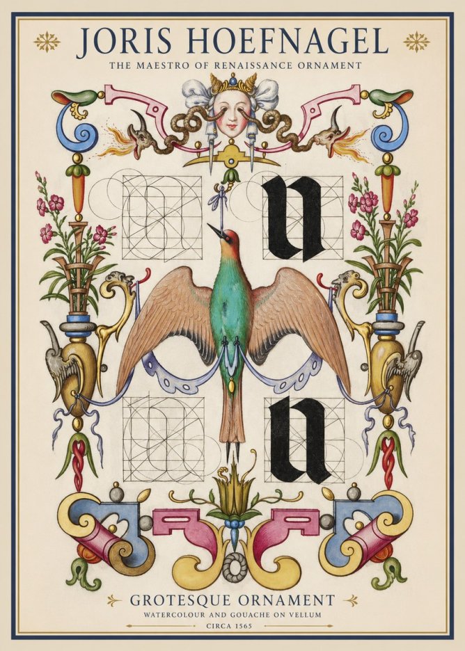 Joris Hoefnagel Grotesque Ornament No1 - Plakat