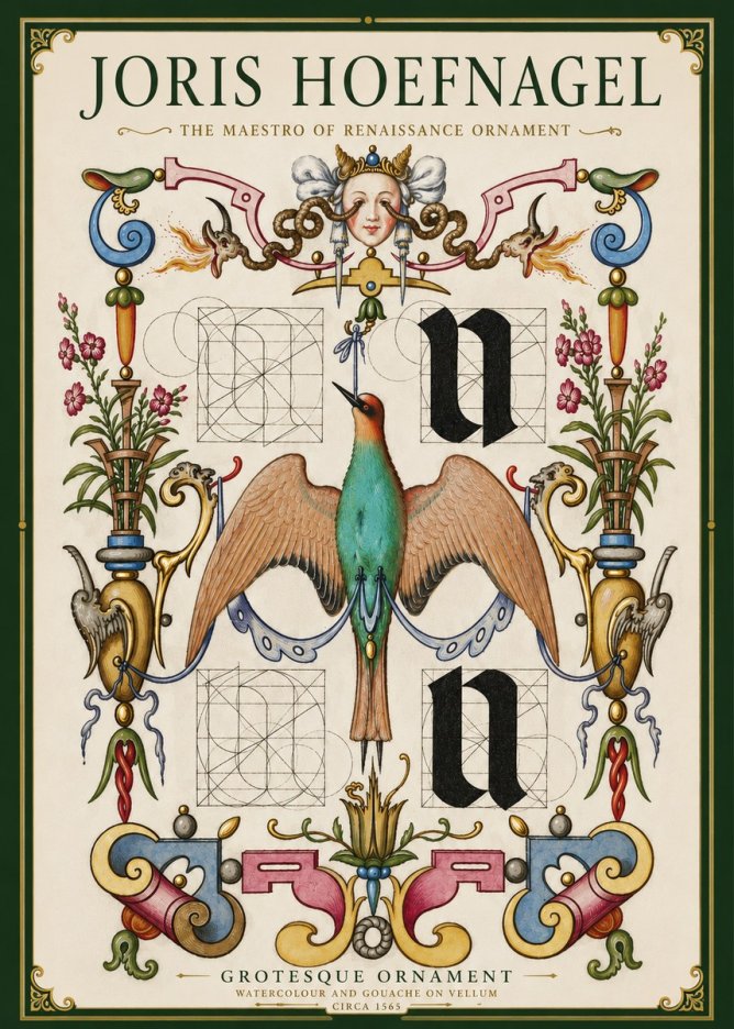 Joris Hoefnagel Grotesque Ornament No5 - Plakat