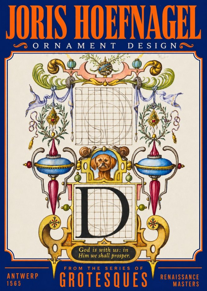 Joris Hoefnagel Illuminated Initial 'D' No3 - Plakat