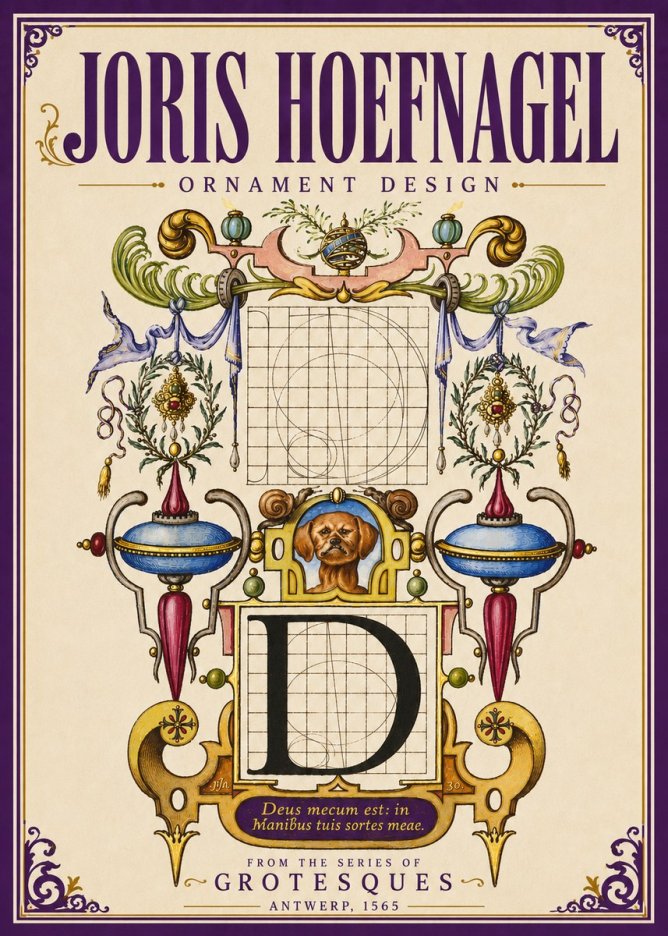 Joris Hoefnagel Illuminated Initial 'D' No5 - Plakat