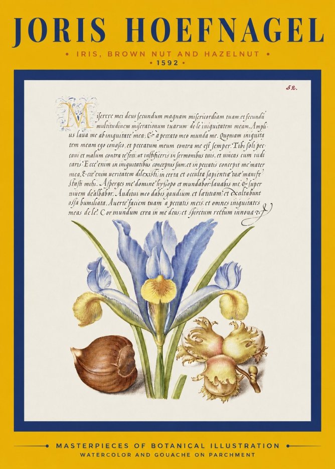 Joris Hoefnagel Iris, Brown Nut and Hazelnut No2 - Plakat