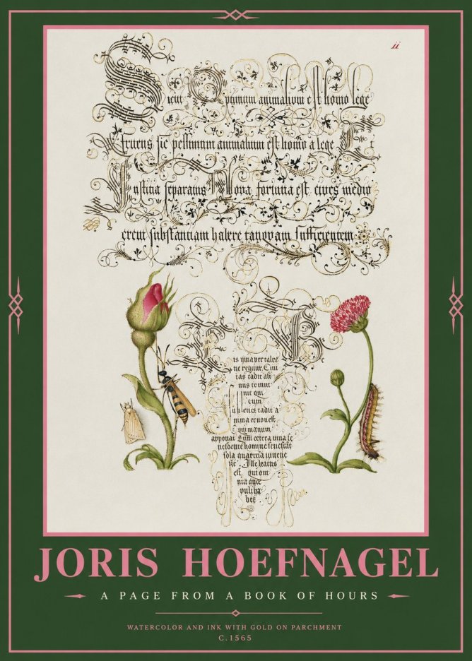 Joris Hoefnagel A Page from a Book of Hours No2 - Plakat