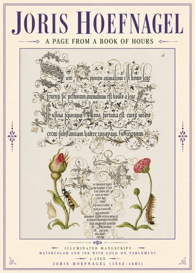 Joris Hoefnagel A Page from a Book of Hours No6 - Plakat