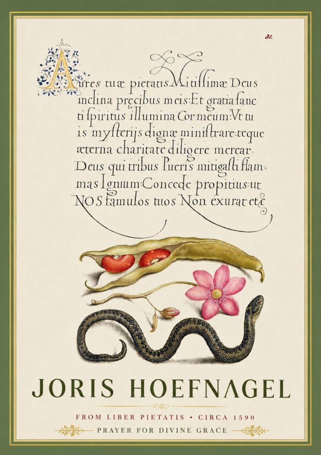 Joris Hoefnagel Prayer for Divine Grace No5 - Plakat