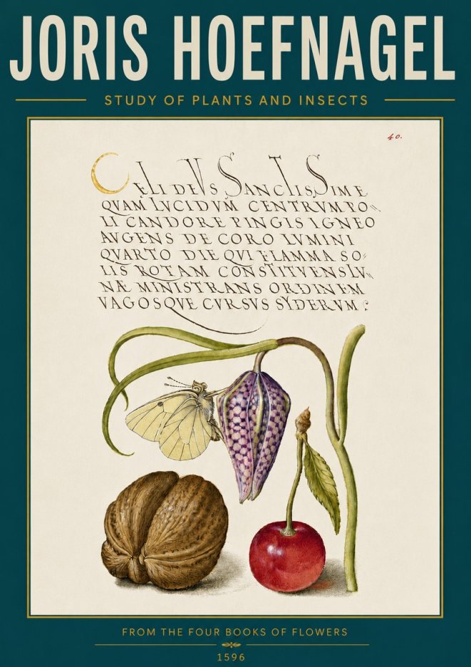 Joris Hoefnagel Study of Plants and Insects No6 - Plakat