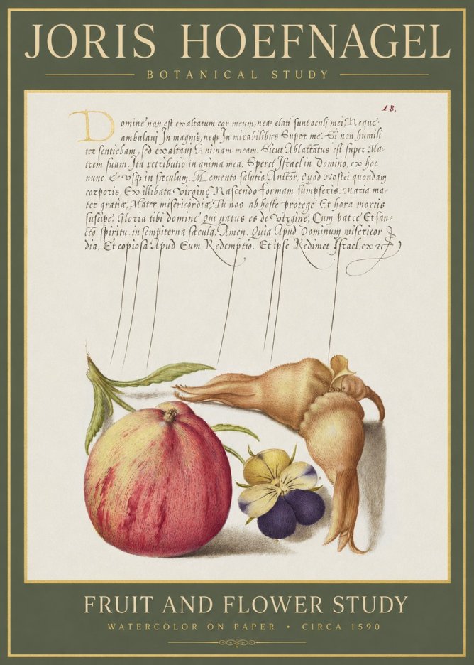 Joris Hoefnagel Fruit and Flower Study No1 - Plakat