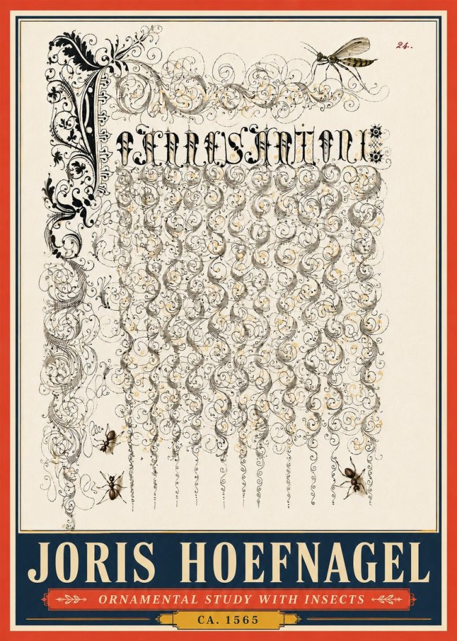 Joris Hoefnagel Ornamental Study with Insects No5 - Plakat