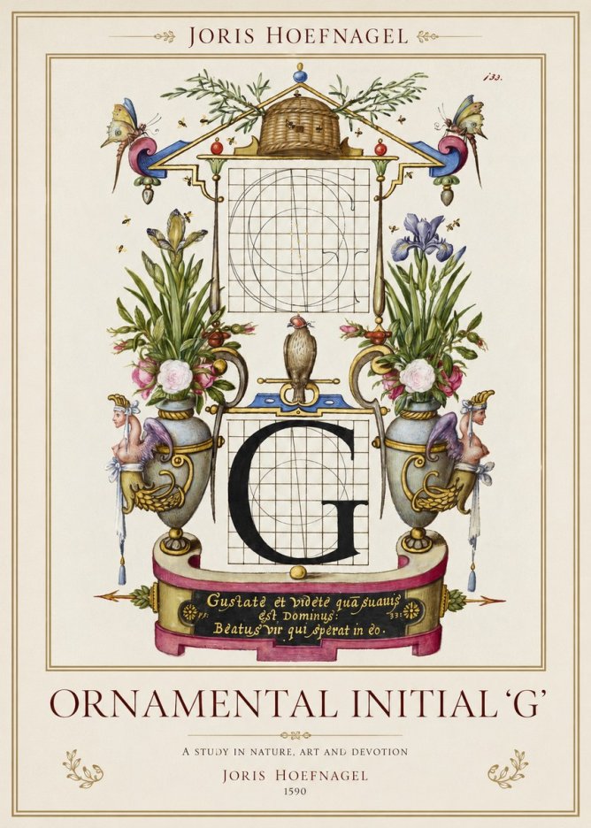 Joris Hoefnagel Ornamental Initial 'G' No1 - Plakat