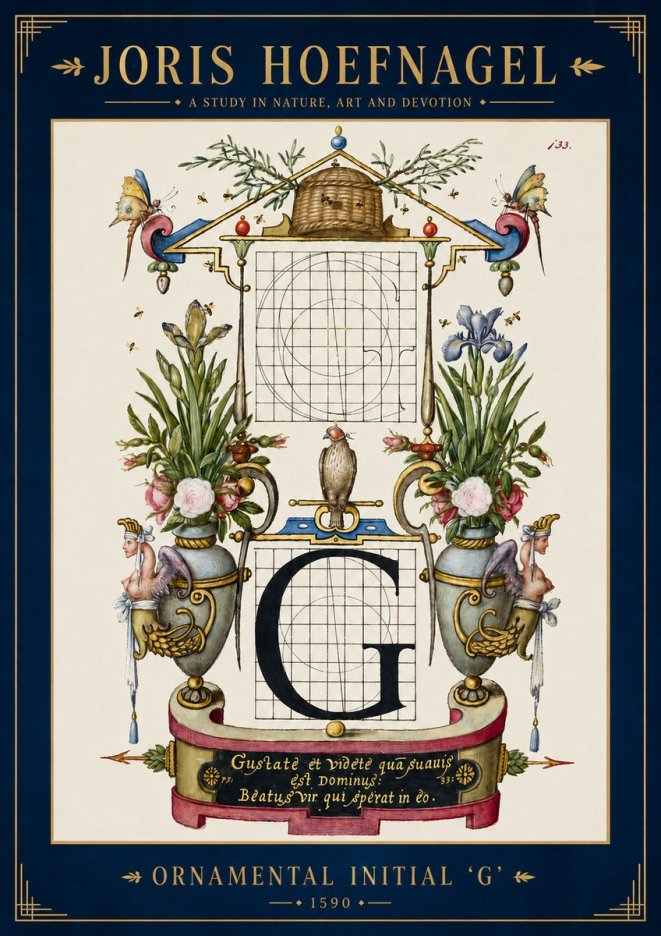 Joris Hoefnagel Ornamental Initial 'G' No3 - Plakat